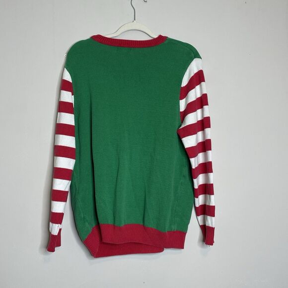 To Be Jolly Christmas Elf Women XXL Graphic Crew Neck Ugly Sweater Holiday Santa - Picture 3 of 3